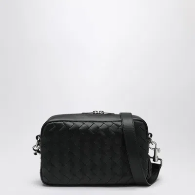 Bottega Veneta Dark Green Camera Bag In Intrecciato