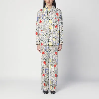 Bottega Veneta Floral Viscose And Silk Pyjamas In Multicolor