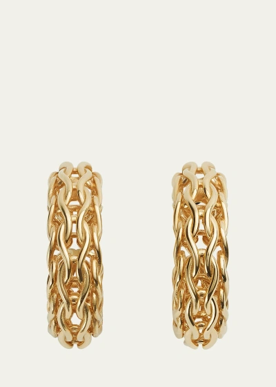 Bottega Veneta Gold-finish Sterling Silver Hoop Earrings