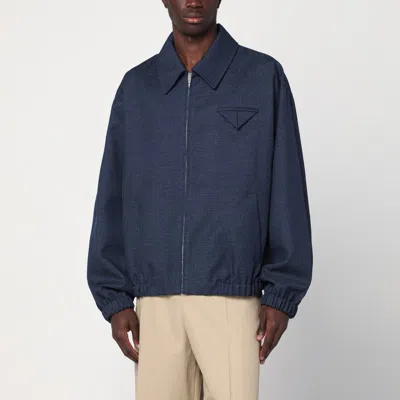 Bottega Veneta Indigo Blue Zipped Wool Jacket