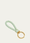 Bottega Veneta Intreccio Napa Lambskin Keychain In 1861 Fresh Mint-g