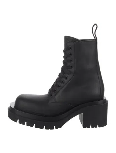 Pre-owned Bottega Veneta Leather Lace-up Boots In Black