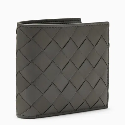 Bottega Veneta Light Graphite Intrecciato Bi-fold Wallet In Black