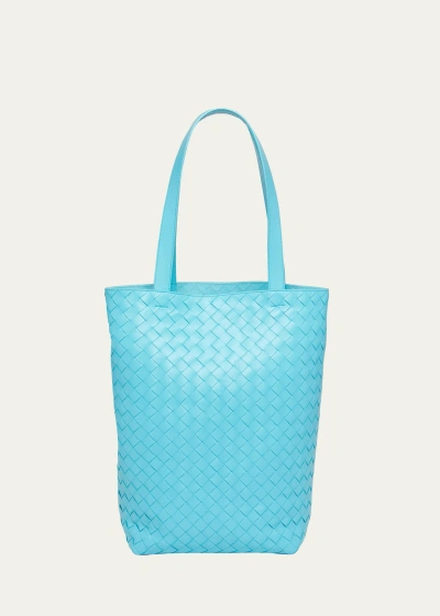 Bottega Veneta Men's Medium Classic Intrecciato Tote Bag In Dip-silver