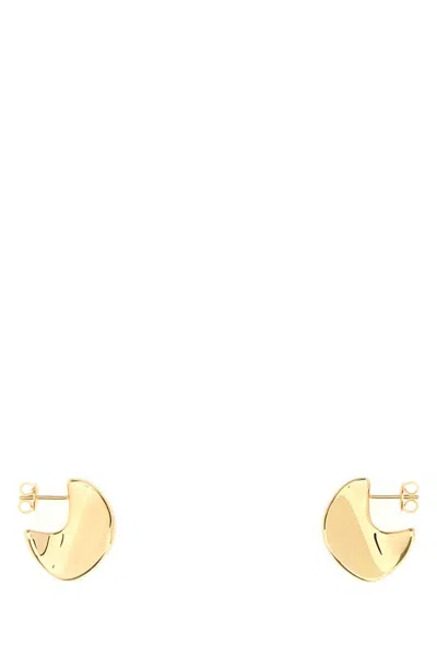 Bottega Veneta Mini Disc Drop Earrings In Sterling Silver With 18k Gold Finish In Brown