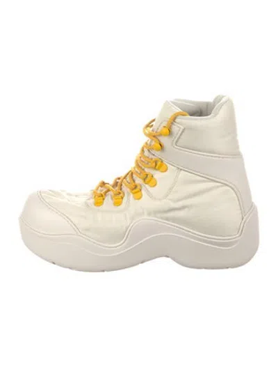 Pre-owned Bottega Veneta Nylon Hiking Boots In White