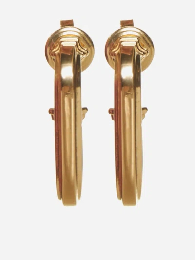 Bottega Veneta Pillar Hoop Earrings In Yellow Gold