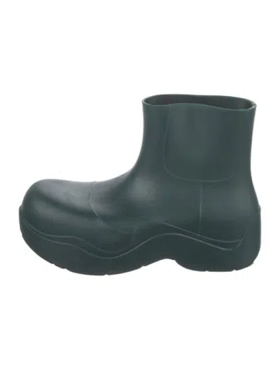 Pre-owned Bottega Veneta Rubber Rain Boots In Green