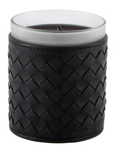 Pre-owned Bottega Veneta Scented Candle & Intrecciato Leather Sleeve In Black