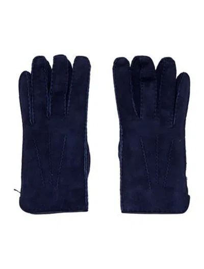 Pre-owned Bottega Veneta Solid Lamb Gloves W/tags In Blue