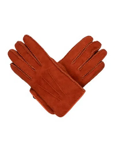Pre-owned Bottega Veneta Solid Lamb Gloves W/tags In Orange
