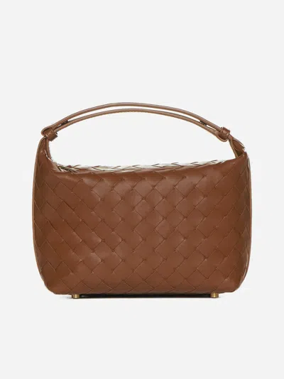 Bottega Veneta Wallace Mini Intrecciato Leather Bag In Brown