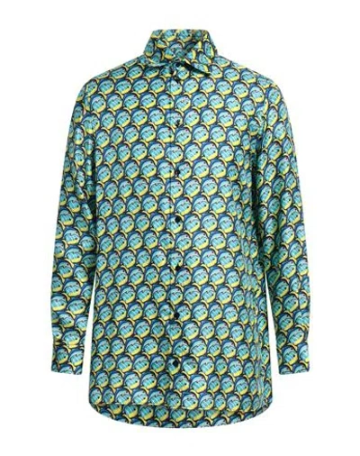 Botter Man Shirt Blue Size 40 Silk