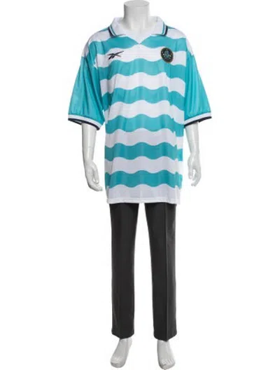 Pre-owned Botter Striped Collar Polo Shirt In Blue