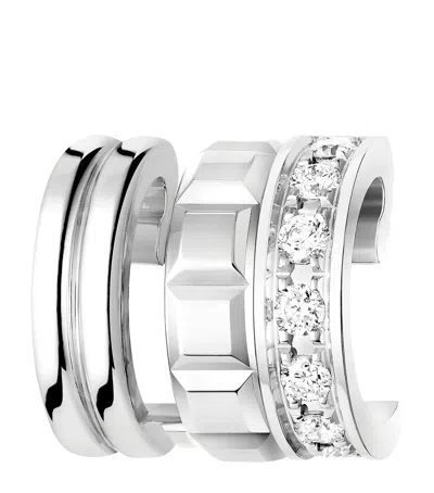 Boucheron White Gold And Diamond Quatre Single Ear Clip In Silver