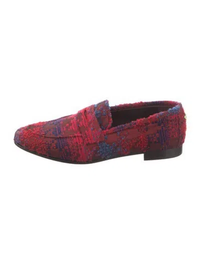 Pre-owned Bougeotte Patterned Loafers In Red