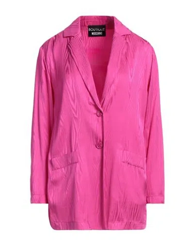 Boutique Moschino Woman Blazer Fuchsia Size 12 Viscose In Pink