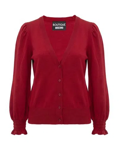 Boutique Moschino Woman Cardigan Brick Size 2 Virgin Wool In Red