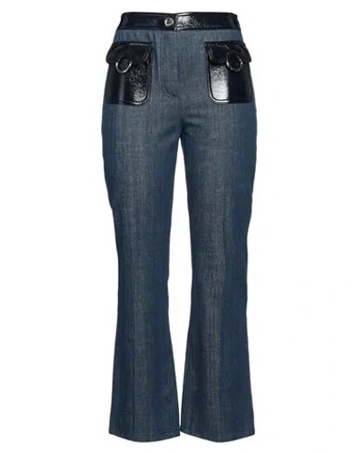Boutique Moschino Woman Jeans Blue Size 12 Cotton, Polyester, Polyurethane Resin