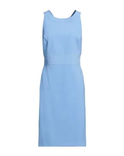 Boutique Moschino Woman Midi Dress Sky Blue Size 8 Polyester, Elastane