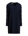 Boutique Moschino Woman Mini Dress Midnight Blue Size 10 Polyester, Elastane, Acetate, Silk