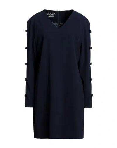 Boutique Moschino Woman Mini Dress Midnight Blue Size 12 Polyester, Elastane, Acetate, Silk