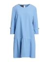 Boutique Moschino Woman Mini Dress Sky Blue Size 12 Polyester, Elastane