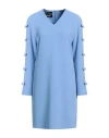 Boutique Moschino Woman Mini Dress Sky Blue Size 8 Polyester, Elastane, Acetate, Silk