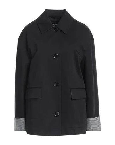 Boutique Moschino Woman Overcoat & Trench Coat Black Size 6 Cotton, Elastane, Polyester, Virgin Wool