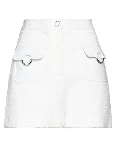 Boutique Moschino Woman Shorts & Bermuda Shorts White Size 6 Cotton, Polyamide, Polyester, Polyureth