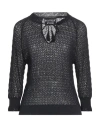 Boutique Moschino Woman Sweater Black Size 10 Cotton, Polyamide