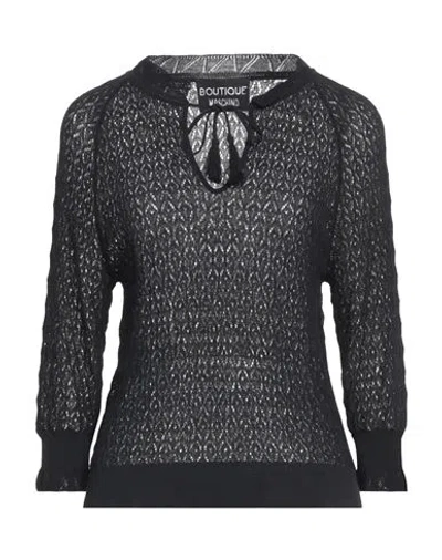Boutique Moschino Woman Sweater Black Size 8 Cotton, Polyamide