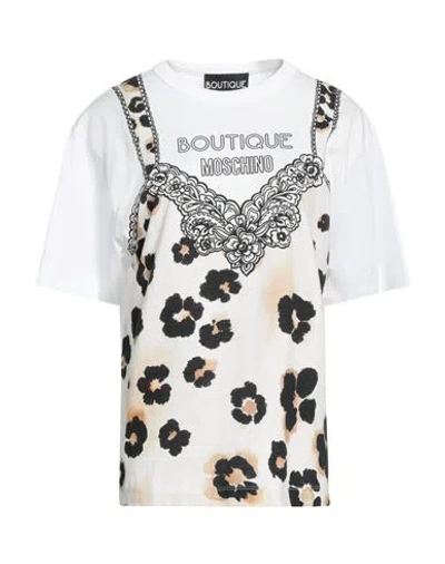 Boutique Moschino Woman T-shirt White Size 12 Cotton