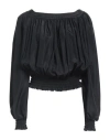 Boutique Moschino Woman Top Black Size 8 Acetate, Silk