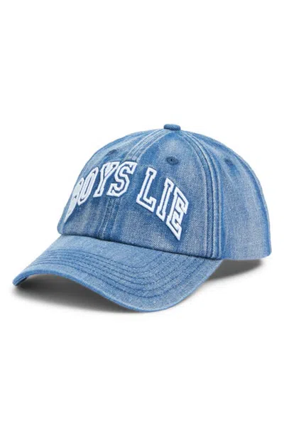 Boys Lie All Star Denim Baseball Cap In Blue