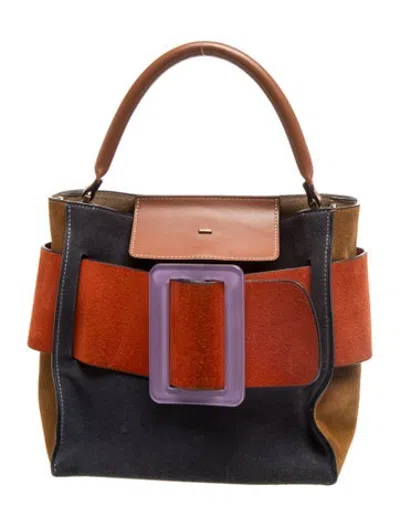 Pre-owned Boyy Suede Top Handle Bag In Brown
