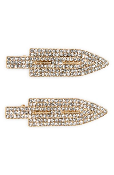 Bp. 2-pack Crystal Hair Clips In Gold