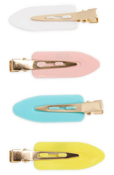 Bp. 4-pack Creaseless Hair Clips In Pink- Blue Multi- Gold