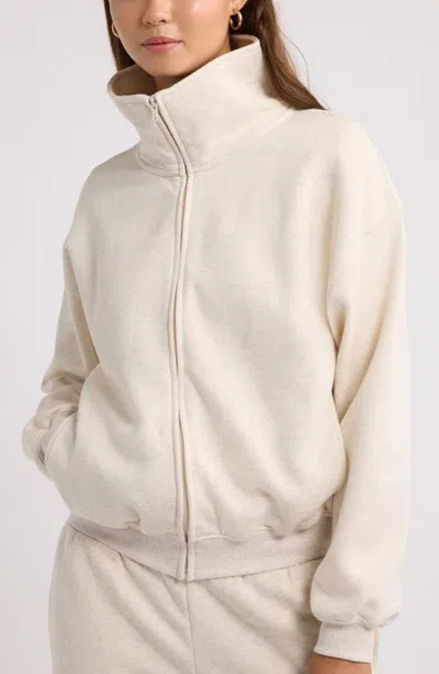 Bp. Everyday Fleece Funnel Neck Zip Sweatshirt In White