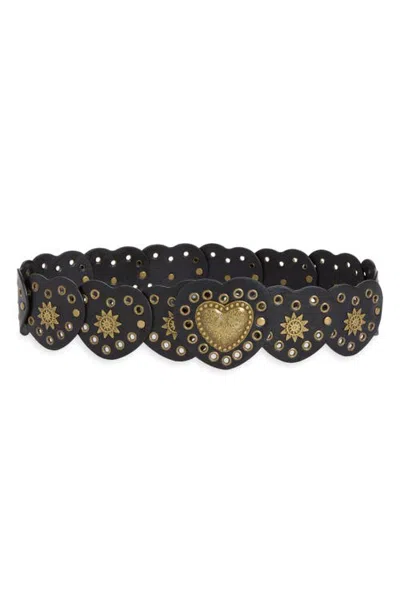 Bp. Heart Grommet Circle Belt In Black