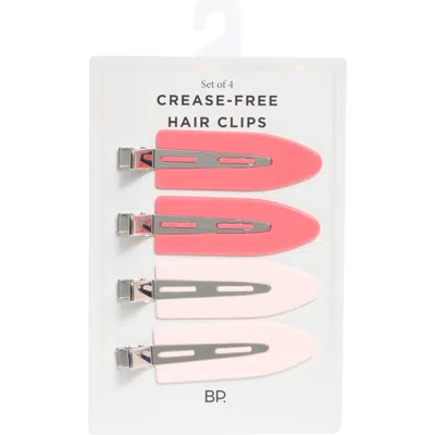 Bp. Set Of 4 Assorted Jumbo Crease Free Hair Clips In Pink