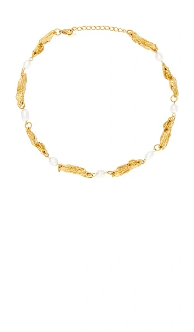 Bracha Siren Pearl Necklace In Unique Gold