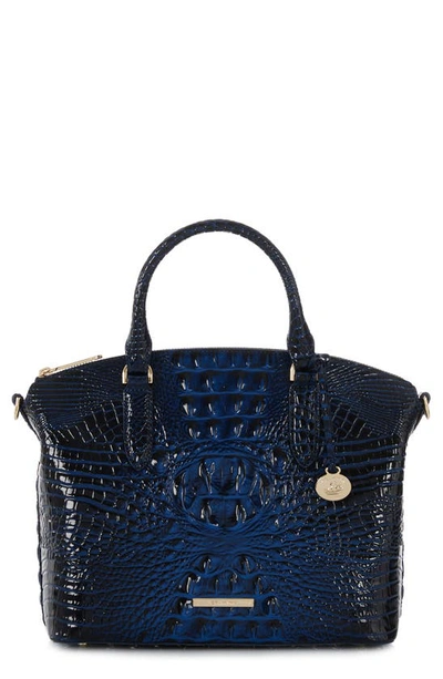 Brahmin Duxbury Croc Embossed Leather Satchel In Blue