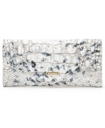 Brahmin Veronica Melbourne Leather Envelope Wallet In Snow Owl