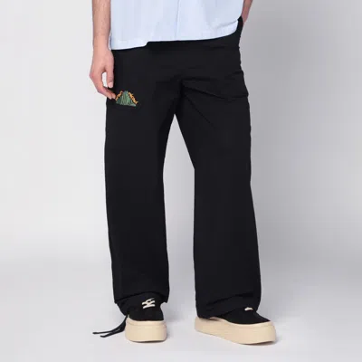 Brain Dead Black Cotton Trousers With Logo