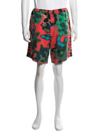 Pre-owned Brain Dead Tie-dye Print Shorts In White