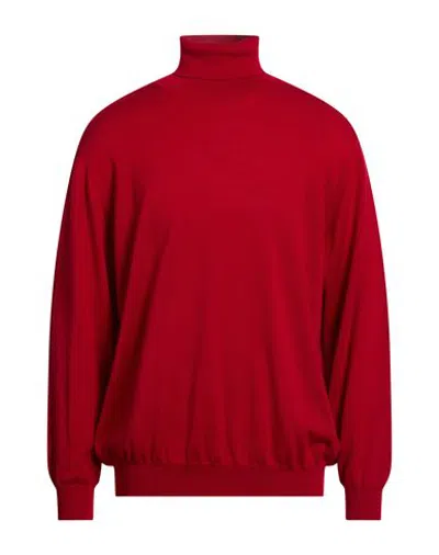 Bramante Man Turtleneck Brick Size 46 Merino Wool In Red