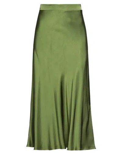 Brand Unique Woman Maxi Skirt Military Green Size 1 Viscose