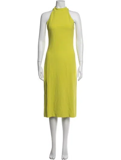 Pre-owned Brandon Maxwell Halterneck Midi Length Dress In Green