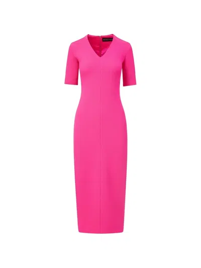 Brandon Maxwell Meghan Midi Dress In Pink